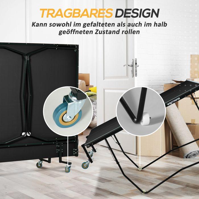 Actual product image Swisshandel24 Tischtennisplatte, Klappbar Tischtennistsich mit Netz, Rollen, Schwarz
