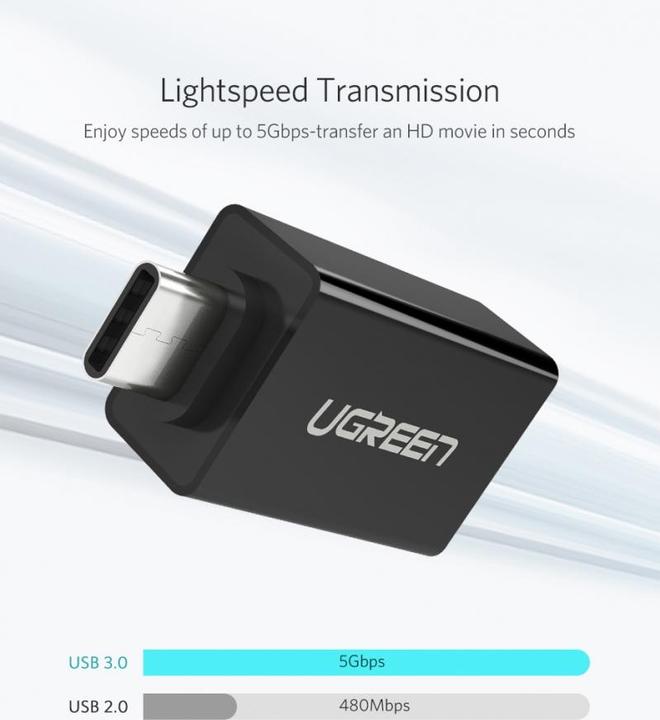 Produktbild Ugreen USB-C 3.1 zu USB-A 3.0 Buchse Adapter (USB Typ-C, USB 3.0, 16 cm)