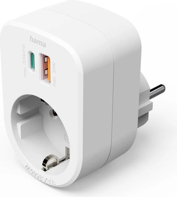 Hama Steckdosenadapter-USBC+USBA (USB-A, USB-C, CEE 7/3, 3 x)
