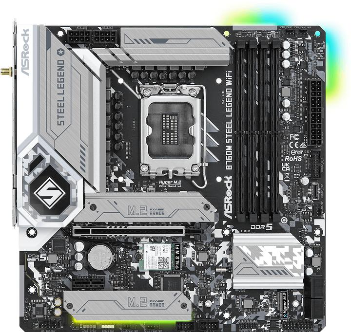 Produktbild AsRock B760M Steel Legend (LGA 1700, Intel ICH7, Intel ICH9R, mATX)