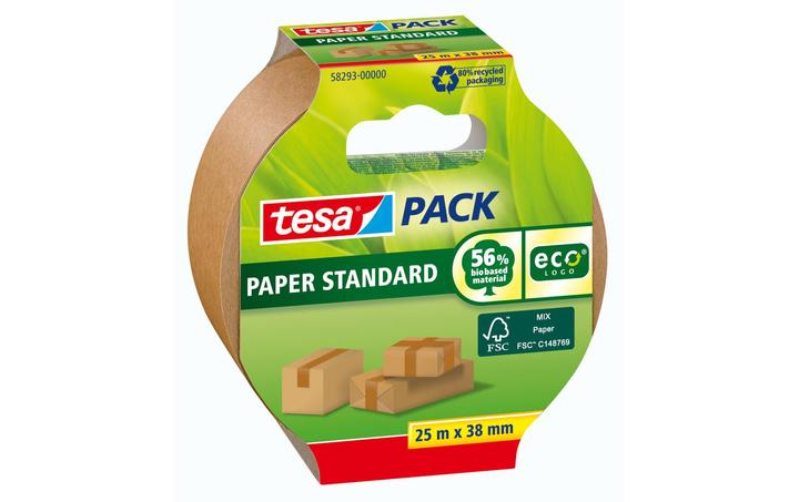 Actual product image tesa tesapack PAPER STANDARD packaging tape - 56 % bio-based material - recycling-friendly (38.38 mm)
