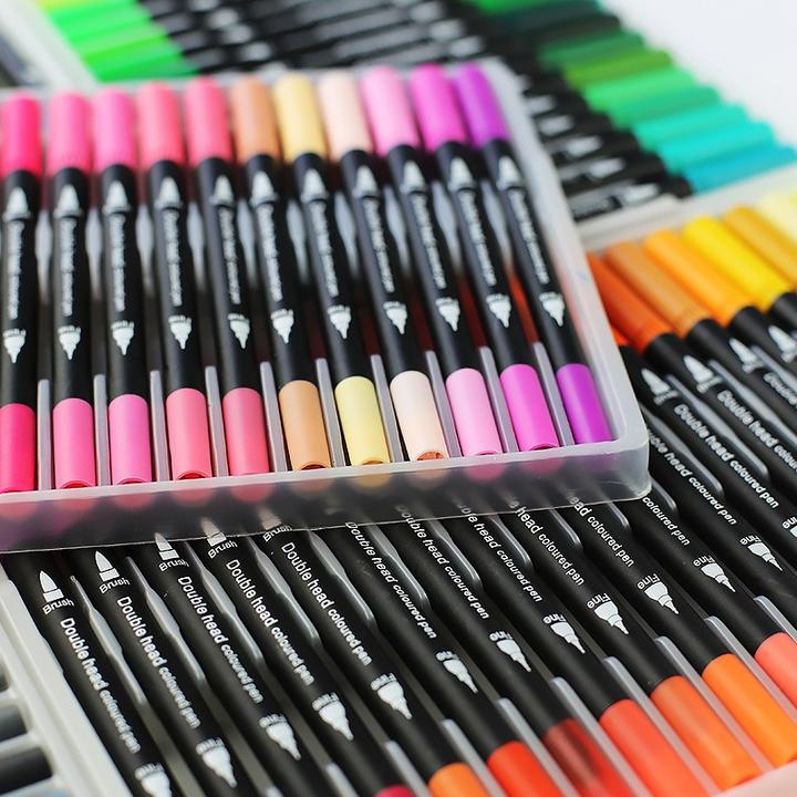 Image du produit I Am Creative Künstler Doppelspitz Mal Filzstifte Dual Brush Pen Fineliner / Handlettering Stifte (Différentes couleurs, 48 x)