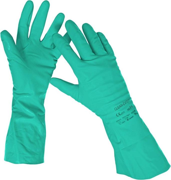 Actual product image Ampri CLEAN-EXPERT, Nitril-Chemikalienschutzhandschuh, grün, Gr. S (S)