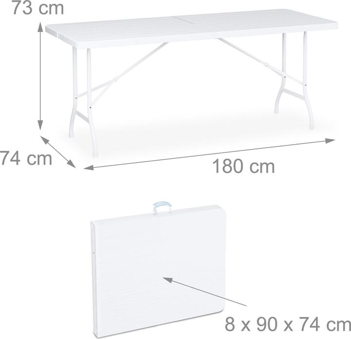 Immagine prodotto Relaxdays Tavolo-pieghevole da-giardino (180 cm)