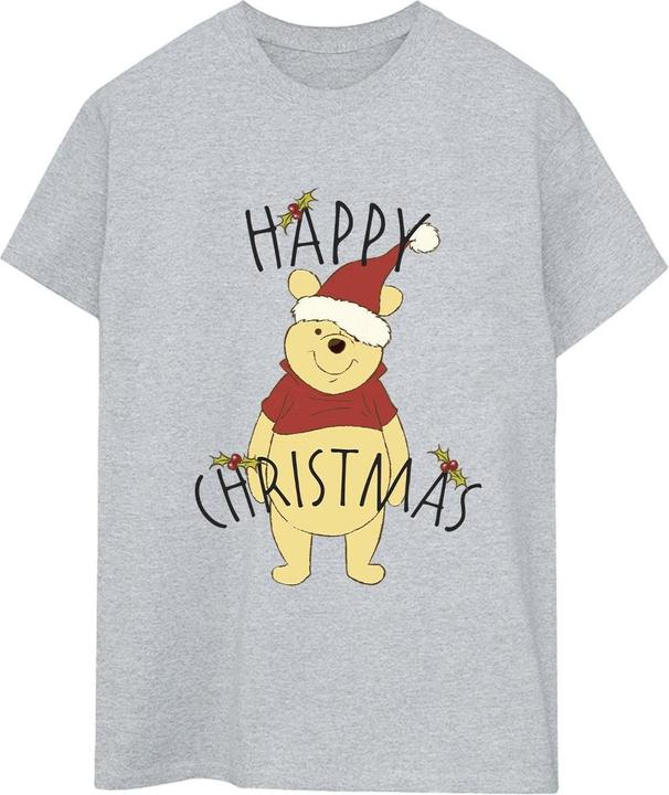 Immagine prodotto Disney Winnie The Pooh Happy Christmas Holly Maglietta Ampia Donna (XXL)