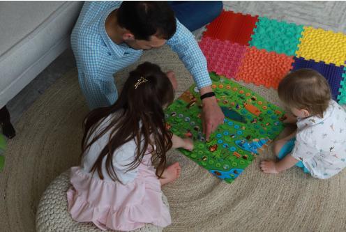 Immagine prodotto Montessori Tappetini ortopedici a struttura sensoriale Puzzle "Mix" 10 elementi con gioco d'avventura nella (26 x 26 cm)