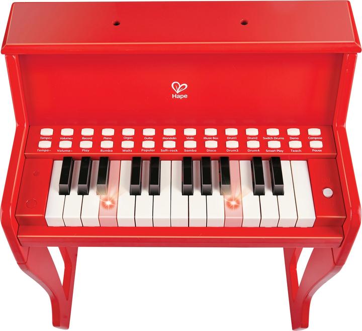 Actual product image Hape Light keyboard piano with stool, red FSC