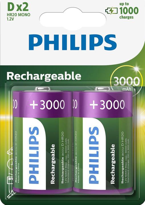 Actual product image ProPlus Philips batteries D 3000 mAh 2 pieces in blister (2 pcs., D, 3000 mAh)