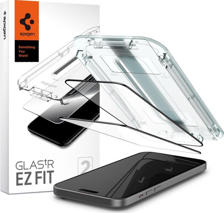 Produktbild Spigen GEHÄRTETES GLAS GLAS.TR „EZ FIT“ FC 2ER-PACK IPHONE 15 PLUS SCHWARZ (2 Stück, Apple iPhone 15 Plus)
