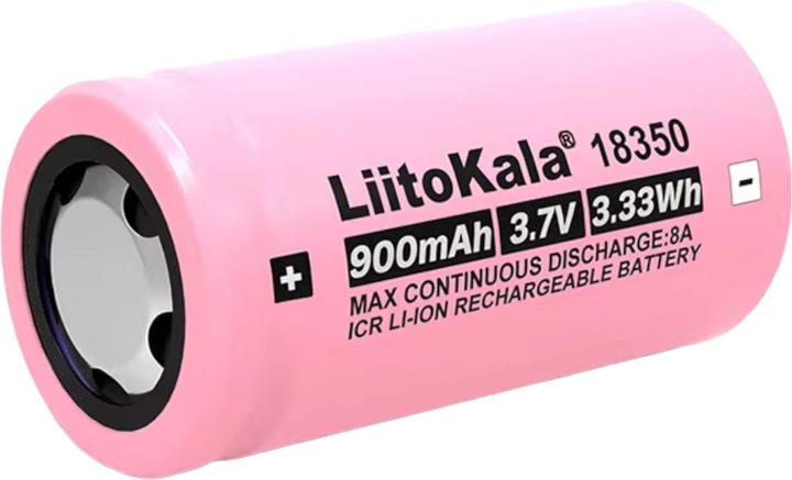 Actual product image Purecrea Li-Ion battery 3.7V 900mA 18350 with flat terminal (1 pcs., 18350, 900 mAh)