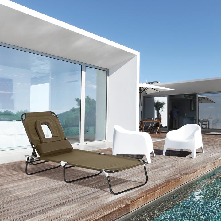 Image du produit Outsunny Chaise longue de jardin avec ouverture faciale (190 cm)