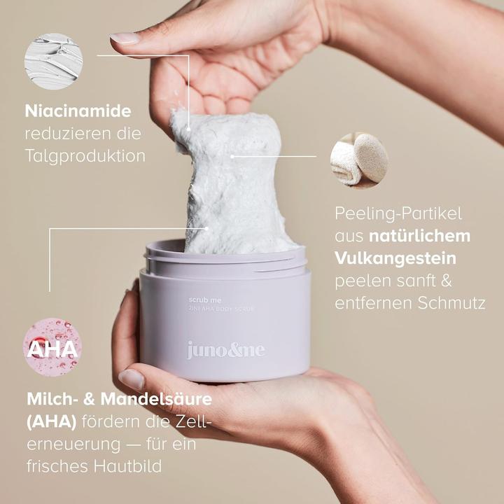 Produktbild Juno & Me 2in1 AHA Body Scrub: Körperpeeling mit Vulkangestein (160 ml)