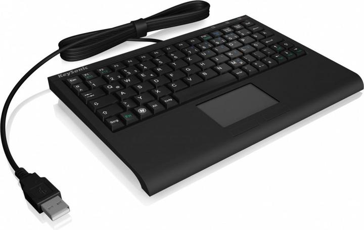 Image du produit Icy Box KeySonic Mini Keyboard, pavé tactile intelligent, USB, Noir (US, Filaire)