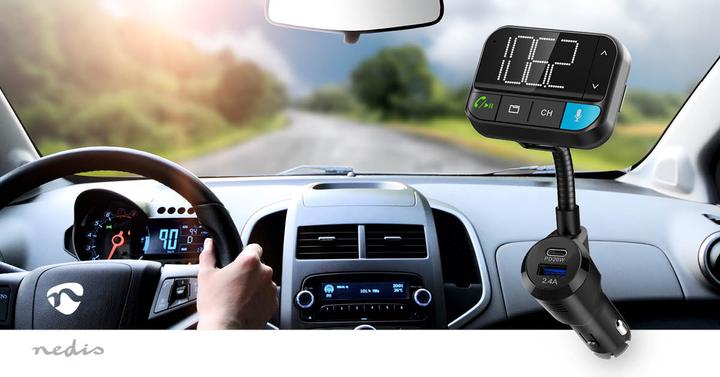 Produktbild Nedis Kfz Audio FM Transmitter | Schwanenhals | freisprechend | 2 " | Scharz-weiss Monitor | Bluetoot
