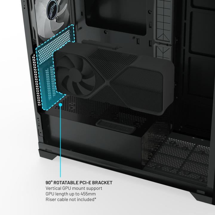 Productafbeelding Valkyrie VK02 LCD Zwart (ITX, ATX, mATX, Mini-ITX)