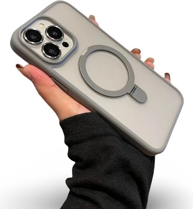 Actual product image RPD Apple iPhone 16 Pro Max - MagSafe Stand Etui mit Kameraschutz, grau, matt (Apple iPhone 16 Pro Max)