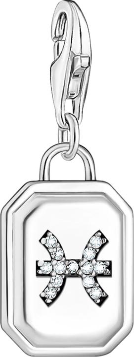 Thomas Sabo Charm-Anhänger Sternzeichen Fische mit Steinen Silber (925 Sterlingsilber, Geschwärzt)