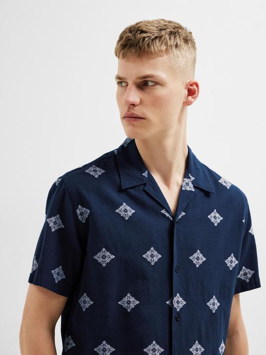 Produktbild Selected Homme Print Baumwoll Kurzarmhemd (M)