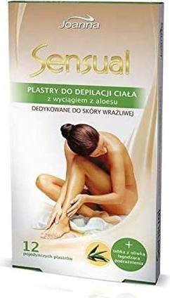 Joanna Sensual Aloe Body Hair Removal Patches 12Pcs + Soothing Olive (Body lotion, 10 ml)