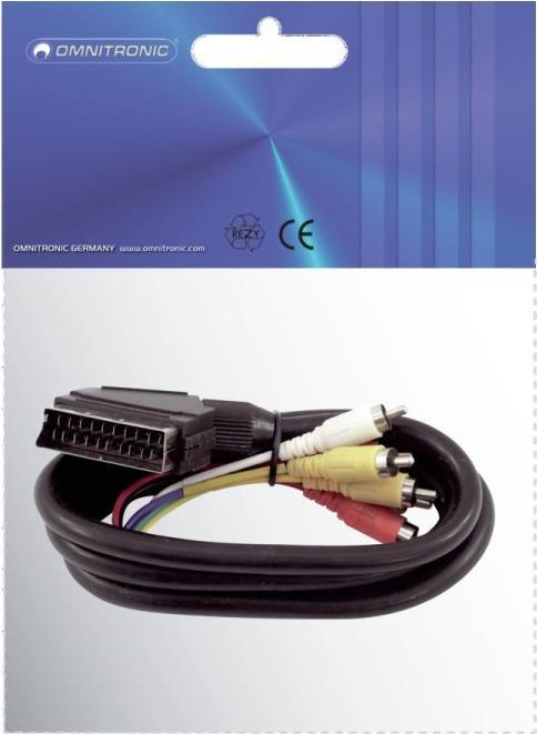 Image du produit Omnitronic Scart — RCA (1.50 m, Péritel, RCA)