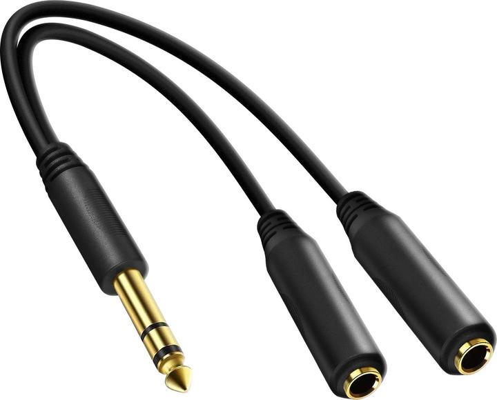 Produktbild Avizar Adapter/Splitter 6.35mm Klinkenstecker / Doppelklinke 6.35mm Buchse (0.25 m, 3.5mm Klinke (AUX))