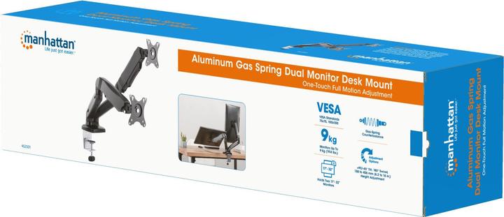 Immagine prodotto Manhattan Supporto per monitor a 2 pieghe per la pressione del gas in alluminio (Tavolo, 32")