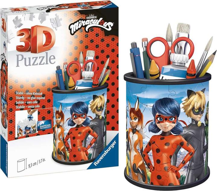 Produktbild Ravensburger 3D Puzzle 11278 - Utensilo Miraculous - 54 Teile - Stiftehalter für Miraculous-Fans ab (54 Teile)