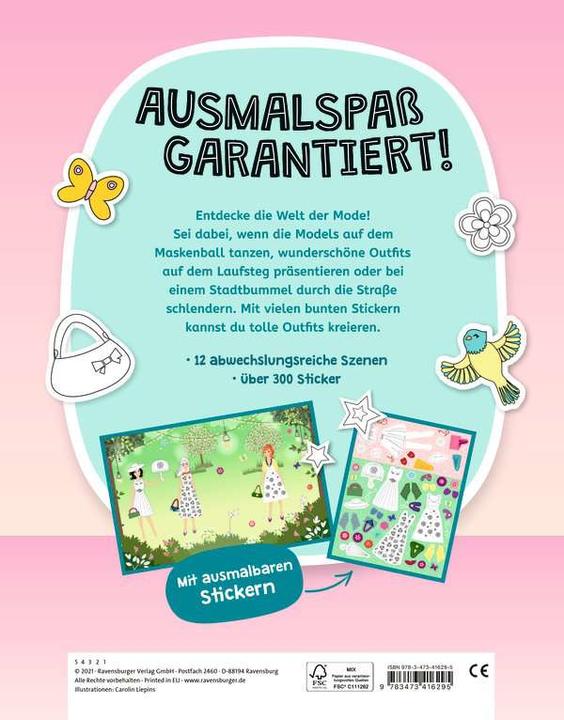 Actual product image Ravensburger My coloring sticker book: dream dresses
