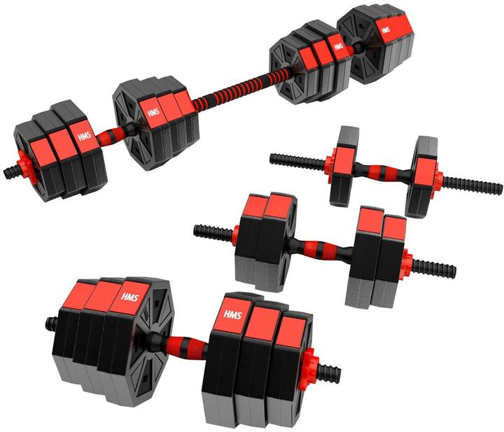 Immagine prodotto HMS Sgc20 Bilanciere E Manubri Compositi Da 20 kg (4 x 2 kg, 4 x 1,5 kg, 4 x 1,25 kg)