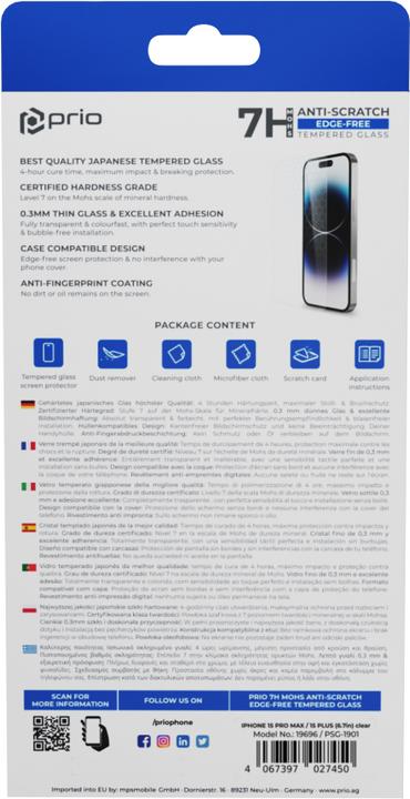 Actual product image prio Screen Protector Glass (1 Piece, Apple iPhone 15 Plus, Apple iPhone 15 Pro Max)