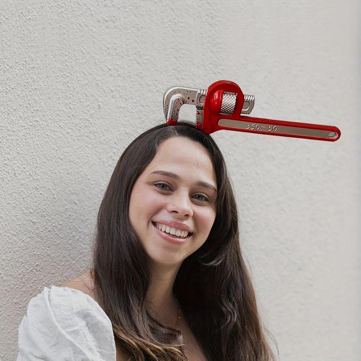 Produktbild PhoneLook Kopfband Stirnband gruselige Verkleidung mit Kunstblut Roter Schraubenschlüssel
