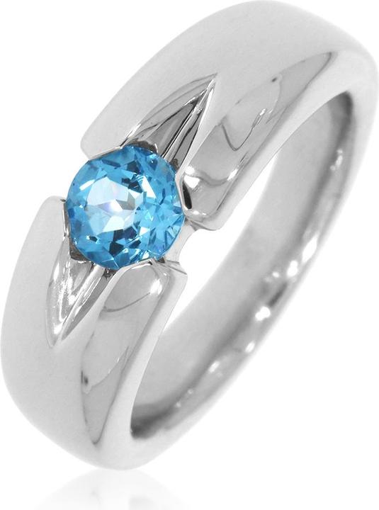 Image du produit Xen Bague avec 5 mm topaze bleue env. 0,54 ct. rhodiée (52, Argent 925)