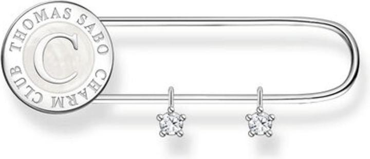 Produktbild Thomas Sabo Brosche mit Charmista Coin und weissen Steinen Silber (Emaille, Edelstahl, Silber)