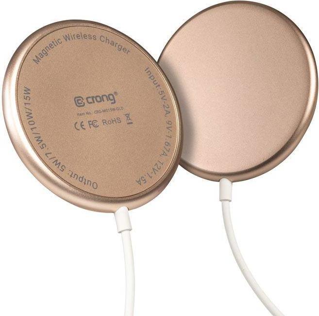 Produktbild Crong MagSpot Wireless Charger - Aluminiowa ładowarka MagSafe 15W (Gold) (15 W)