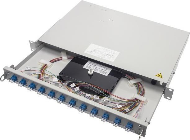 Actual product image Telegärtner 19" fibre optic patch panel Profi-V 1U - Patch panel (Splice box)