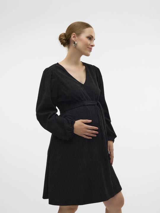 Produktbild Mamalicious Normal geschnitten V-Ausschnitt Elastische Bündchen Ballonärmel Kurzes Kleid Kleid (XS)
