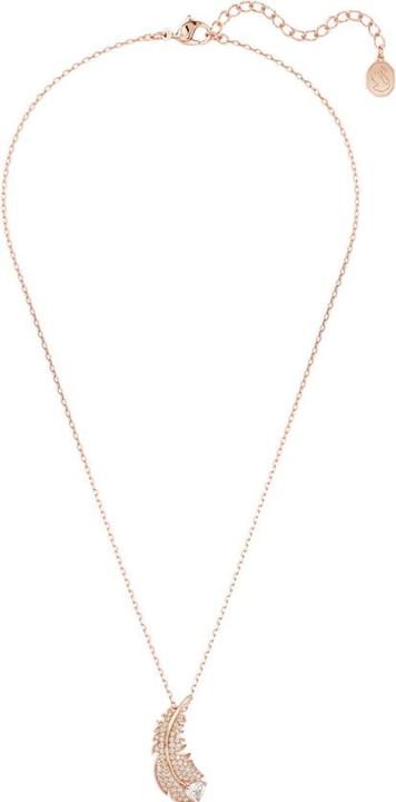 Produktbild Swarovski Nice Halskette Feder Weiss Roségold (Swarovski Metall, 38 - 43 cm)