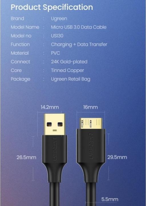 Produktbild Ugreen USB 3.0 auf Micro B (0.50 m, USB 3.0)