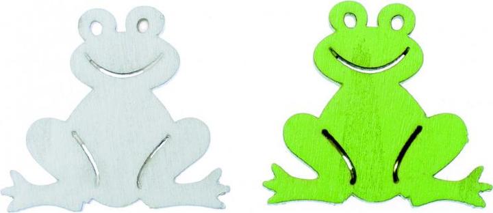 Produktbild Glorex Frosch Streuteil 3,8x3,4cm 8St, weiss/grün, Linde