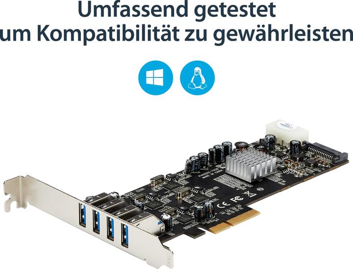 Produktbild StarTech 4 Port PCIe Quad Bus USB 3.0 Card
