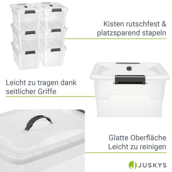 Immagine prodotto Juskys Set di scatole portaoggetti con coperchio (33 x 45 x 26 cm, 30 l)
