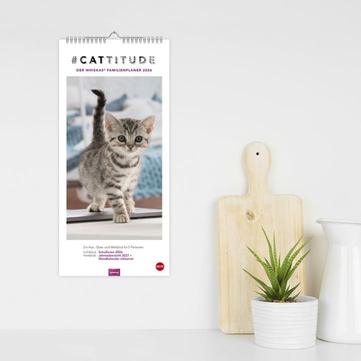 Produktbild Whiskas'Cattitude'Familienplaner2026 (21 x 45 cm, Harter Einband, Deutsch)
