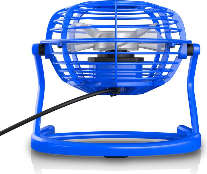 Actual product image CSL Mini USB fan, tiltable table fan, on/off switch, ideal for the desk, blue