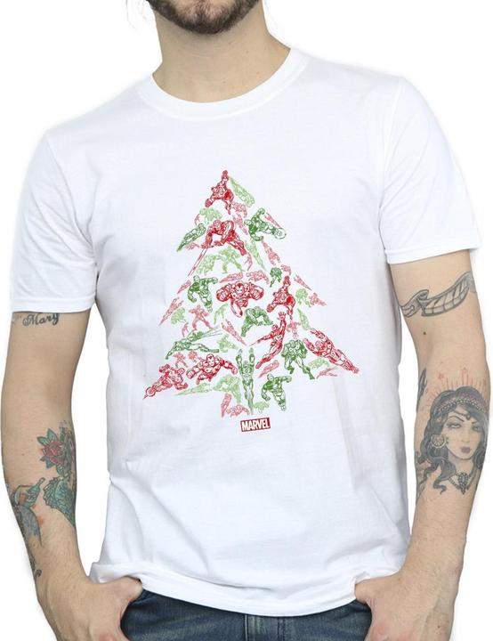 Image du produit - T-shirt AVENGERS CHRISTMAS TREE - Homme (XXL)