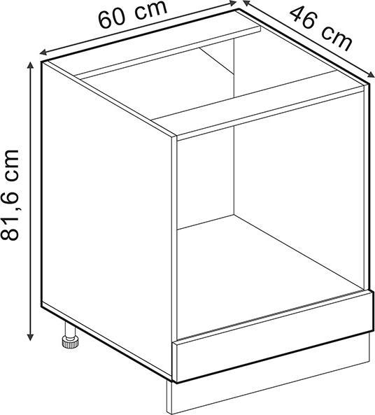 Actual product image Vicco Oven housing cabinet R-Line, Gold power oak/White, 60 cm WT Anthracite