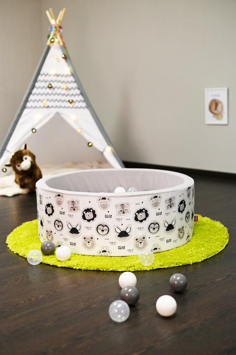 Image du produit Knorrtoys Piscine à balles soft - "Cute Animals" - 150 balles grey/white/transparent (ca. 7 cm)