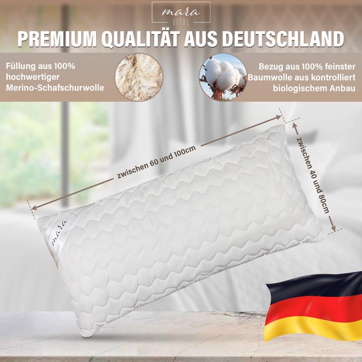 Actual product image Mara Vital Pure new wool pillow (40 x 80 cm)