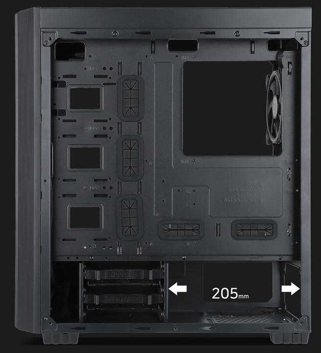 Image du produit Gembird Computer Case Fornax K500 black (ITX, ATX, Mini-ATX)