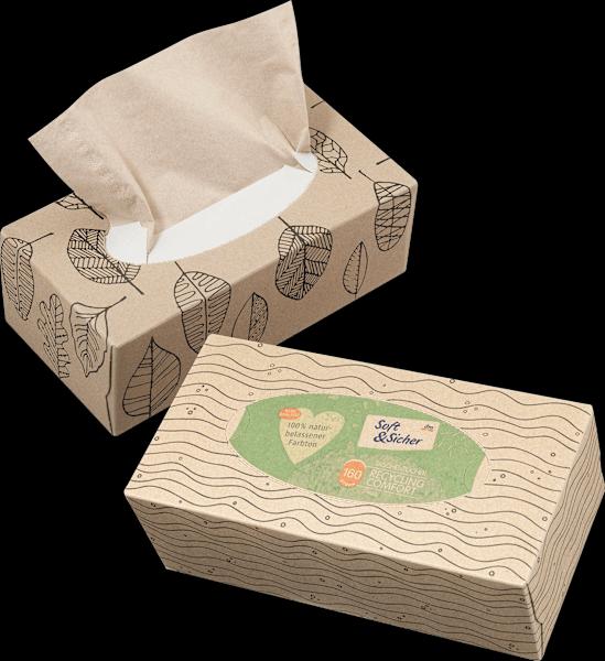 Produktbild dm Soft&Sicher Taschentücherbox Recycling