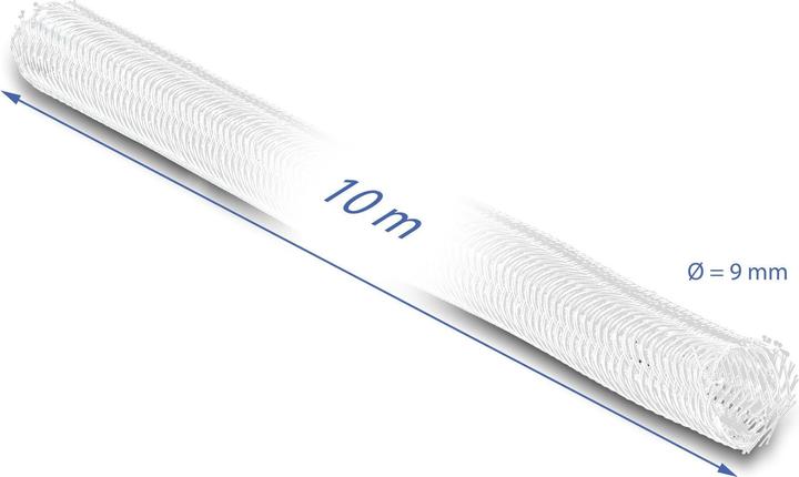 Actual product image Delock Braided hose self closing 10 m x 9 mm white (Cable conduit, 1000 cm)